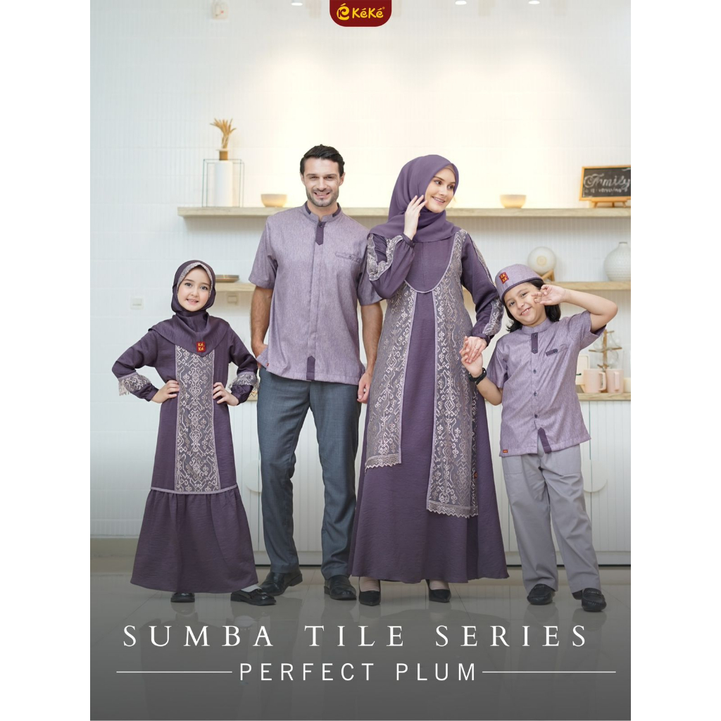 SARIMBIT KEKE  SUMBA TILE SERIES PERFECT PLUM / SARIMBIT KELUARGA / GAMIS KEKE / KOKO MURAH / SARIMB
