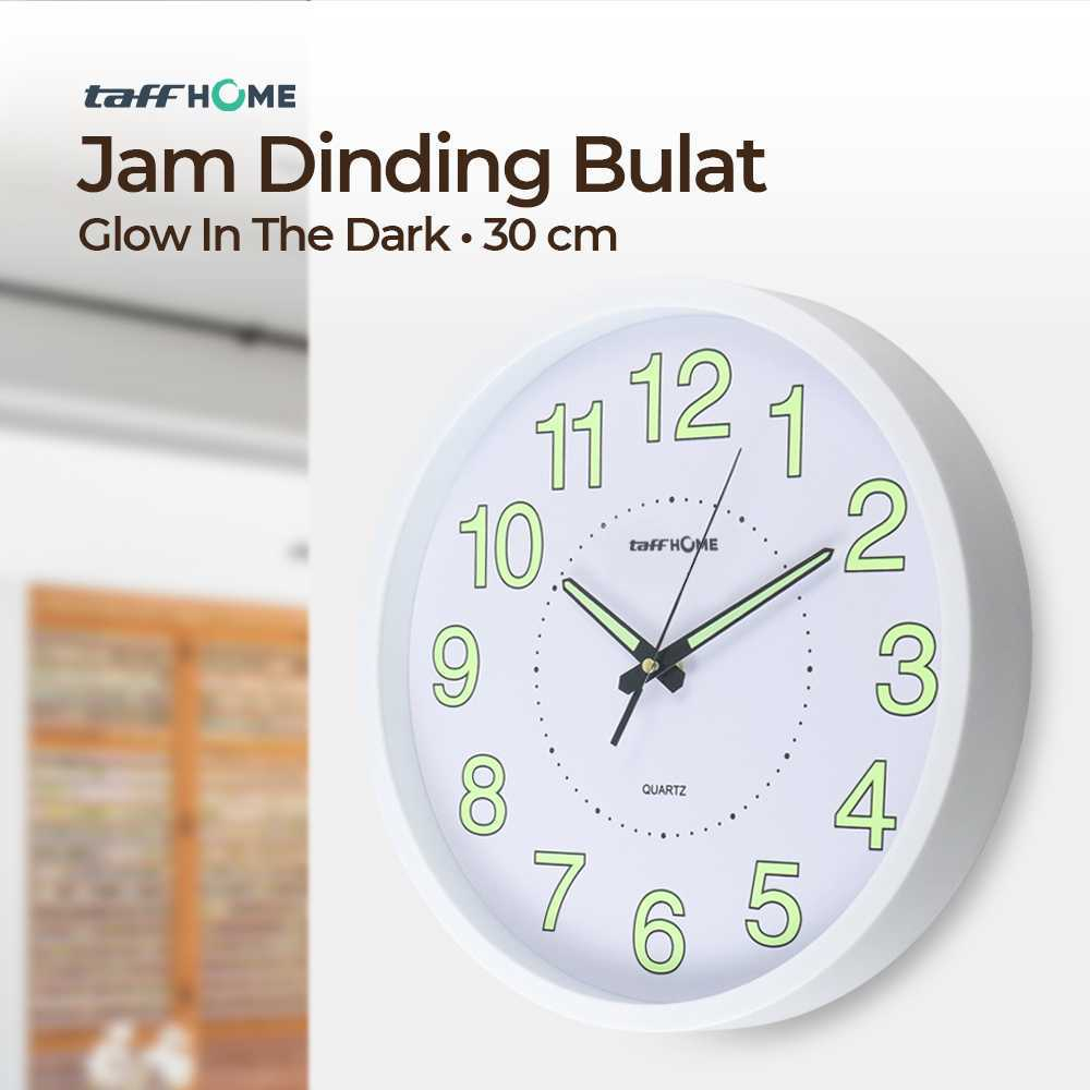 Jam Dinding Nyala Dalam Gelap Jam Dinding Bulat Quartz 30CM Glow