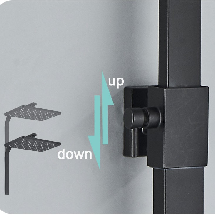 Set Shower Mandi 3 Way Hand Spray Gun Hot and Cold 4 Button - 4HC - Black