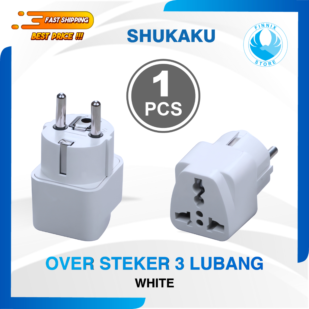 Over Steker Shukaku 3 Lubang / Steker Sambungan Colokan Bentuk Pipih