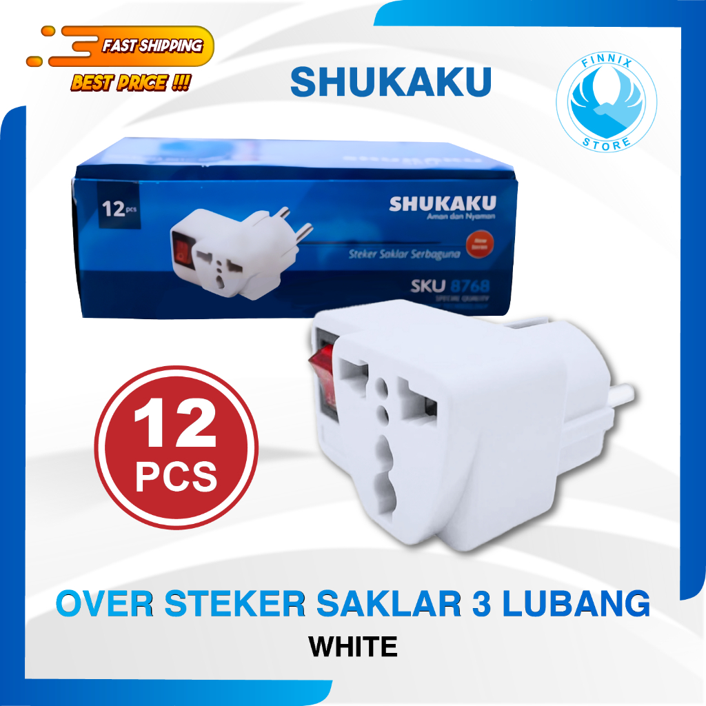 Shukaku Over Steker Saklar Serbaguna - Colokan Listrik - 12 PCS