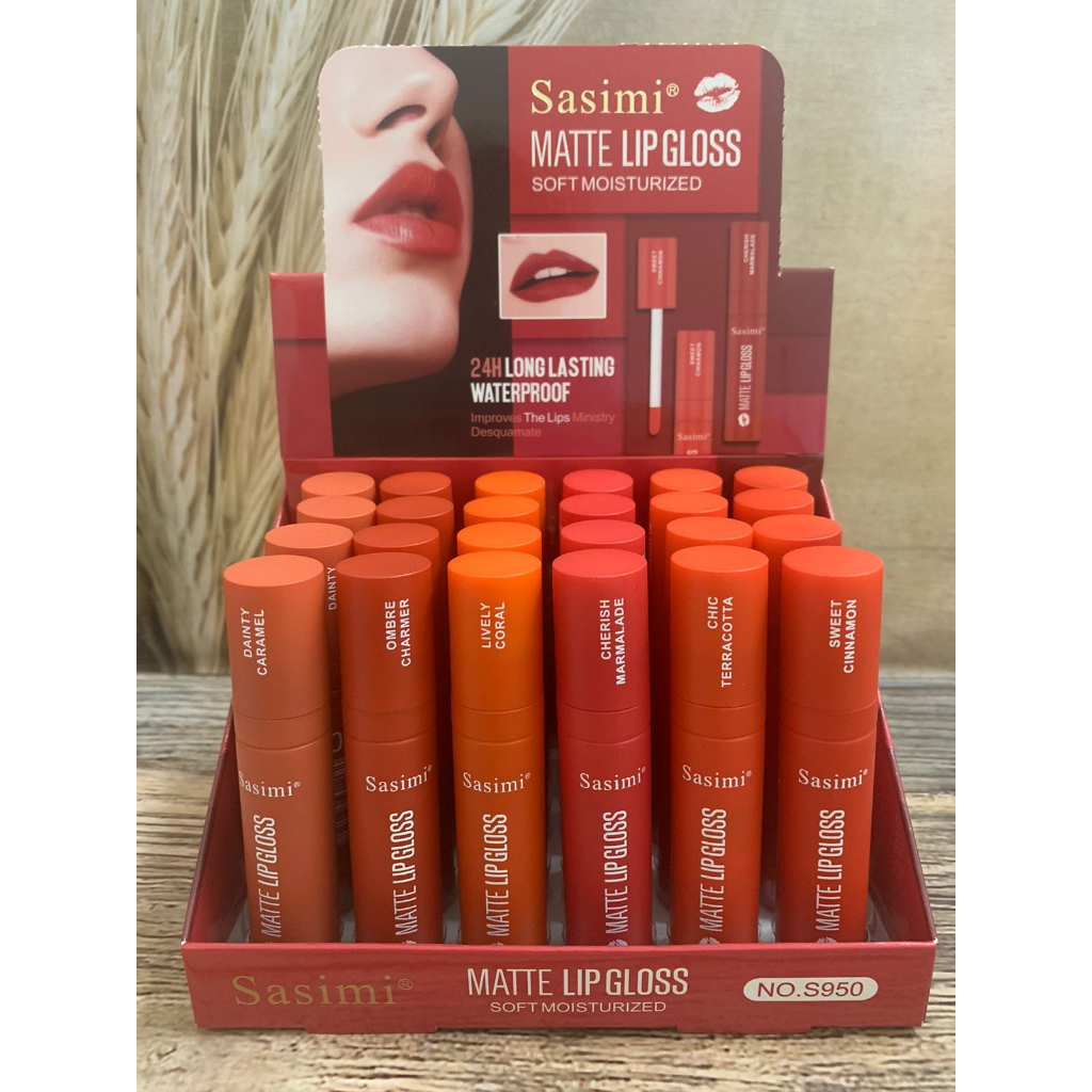 [ SALE 6 PCS ] MATTE LIP GLOSS SASIMI SOFT MOISTURIZED/SASIMI LIPCREAM S950