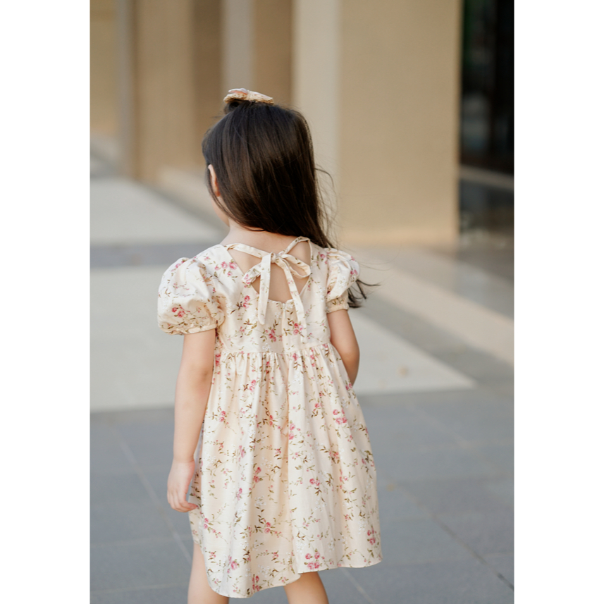 Little Folk Mariposa Dress - Bunga Anak Perempuan Terusan Lengan Pendek Anak Dress Cewe Baby Girl Floral