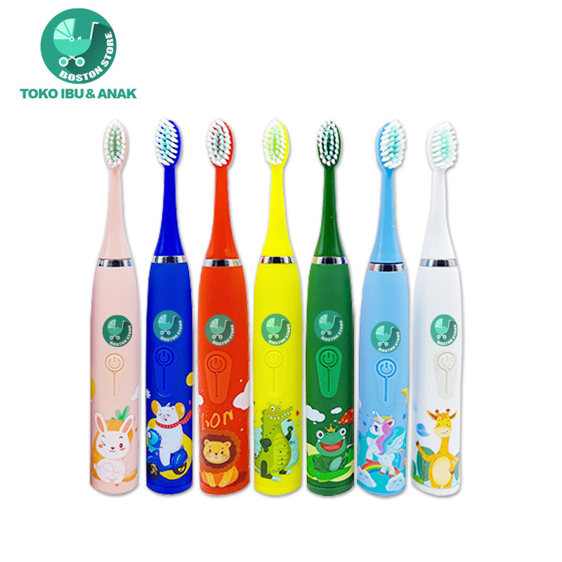 Bostonstore sikat gigi Anak Elektrik / Sikat Gigi Anak Elektrik Anak Kids Electric Toothbrush Sonic Vibration / Sikat Gigi Anak Elektronik / Sikat Gigi Anak Elektrik Berputar / sikat gigi Elektrik Anak / sikat gigi Elektronik Anak / sikat gigi Elektronik