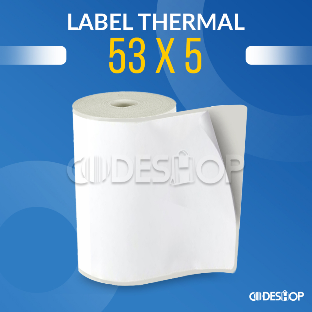 Label Thermal Stiker 53X5 meter / 53 X 5 m Printer Bluetooth