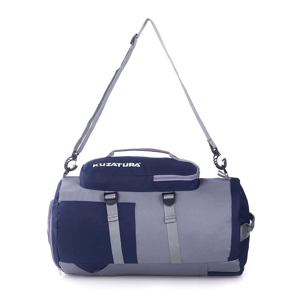 Tas Travel Bag Duffel Waterproof Multifungsi Navy Abu 035