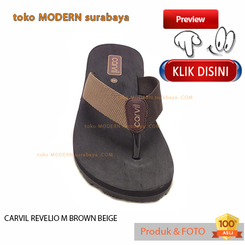 Sandal pria casual sendal jepit spons tali canvas cowok CARVIL REVELIO