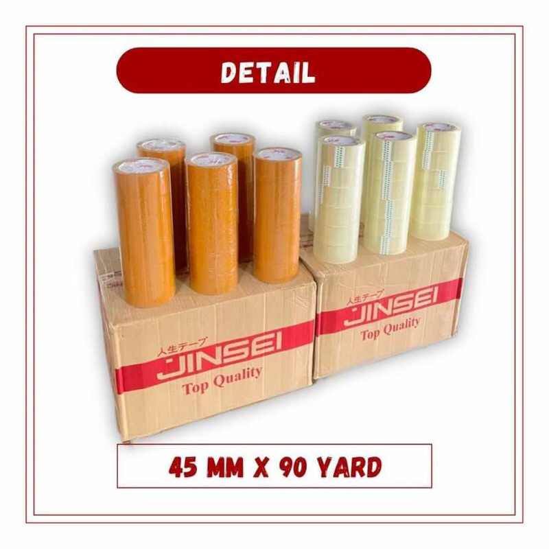 

1 DUS 72 PCS Lakban 45mm 90 Yard Bening Coklat Lakban 2 Inch 90 YARD OPP Packing Tape 2" Inci 90Y