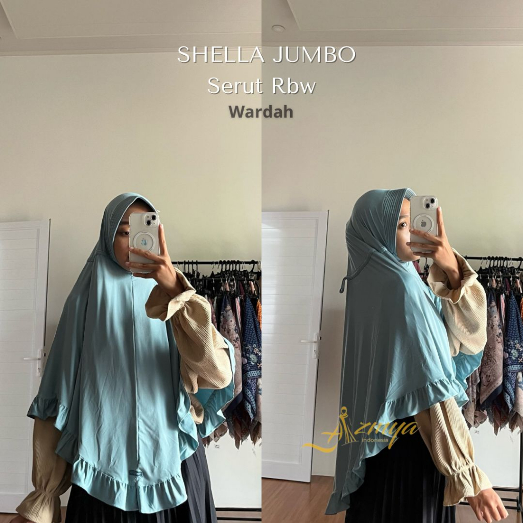 Jilbab Instan Shella Jilbab Shella Jumbo Rampel Bawah Premium Jilbab Instan Serut