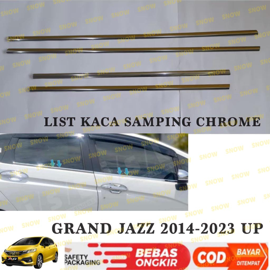 List Kaca Samping Pintu Grand All New Jazz 2014 2022 2023 Up Cover Chrome