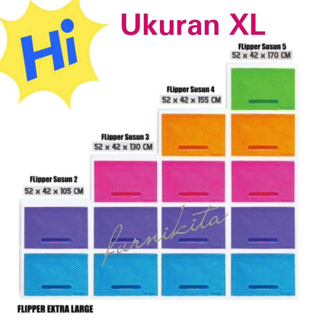 BESAR - LEMARI PLASTIK AKAKO FLIPPER FANCY AKAKO SWING LEMARI SERBAGUNA - SUSUN 5