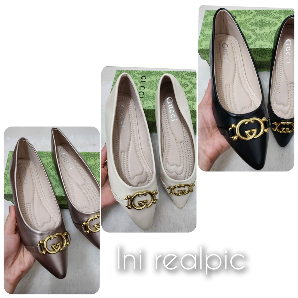 SEPATU WANITA IMPORT FLAT KULIT LEMBUT GCO KODE: 111-8