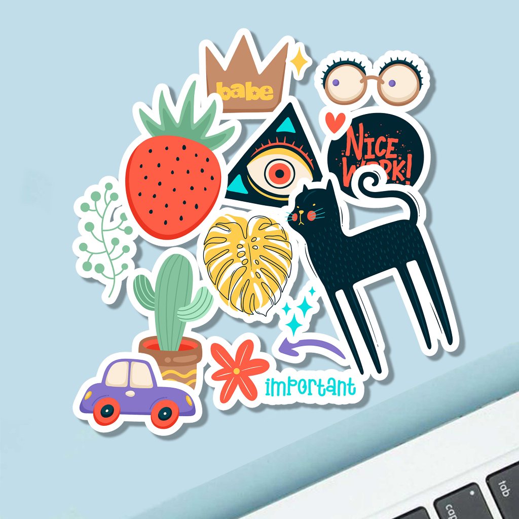 

Sticker Nice Work Aesthetic Stiker Waterproof (12 pcs)