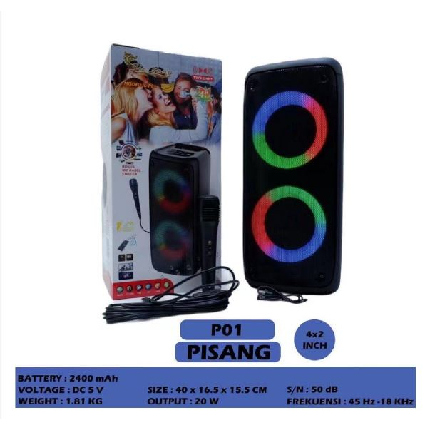 Speaker Karaoke Jinlong JL-P01 Nanas Super Bass Jin Long Speaker Bluetooth