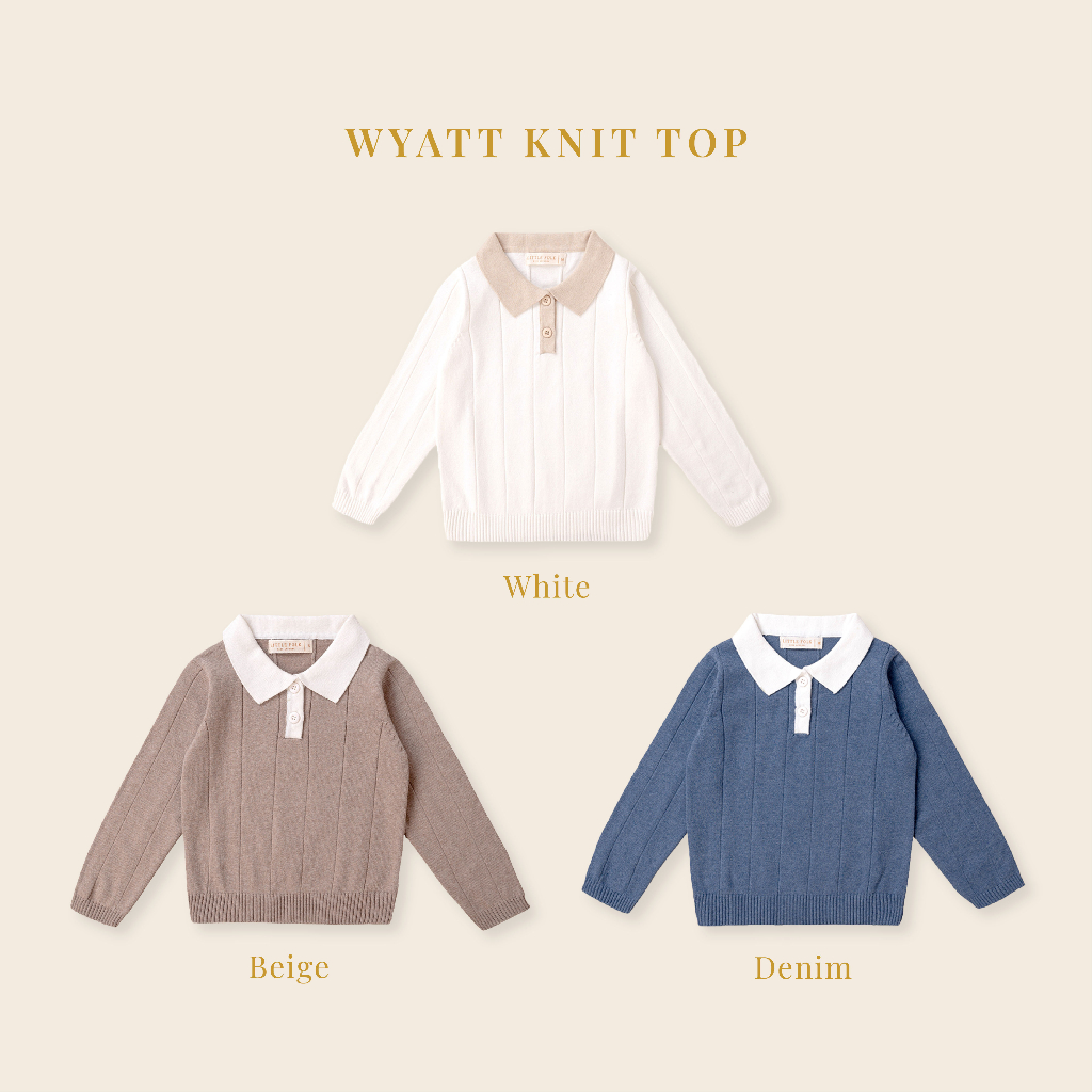 Little Folk Wyatt Knit Top - Sweater Rajut Anak Baju Kerah Lengan Panjang Preppy Outerwear Anak Sweater Knit Top Premium Cotton Knit