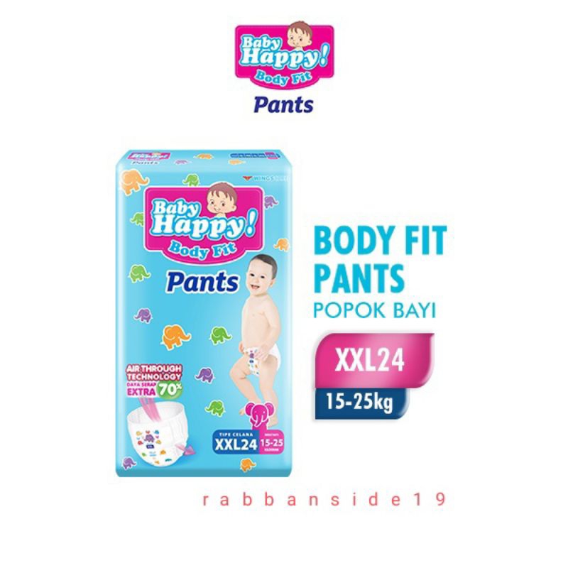 BABY HAPPY XXL 24 | Pempres Kemasan Baru | Isi 24 pcs