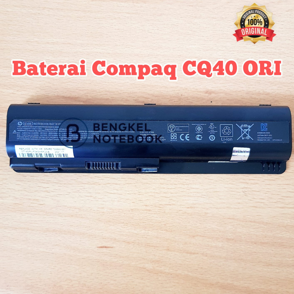 Baterai Compaq CQ40 CQ41 CQ45 CQ50 CQ60 CQ61 CQ70 CQ71 EV06 HP Pavilion DV4 DV5 DV6 G50 G60 G61 G70 G71 HDX X16 HSTNN-Q34C HSTNN-C51C HSTNN-W52C HSTNN-W51C HSTNN-C53C HSTNN-W48C HSTNN-W49C HSTNN-Q38C  HSTNN-UB73 HSTNN-LB72 HSTNN-CB73 ORIGINAL