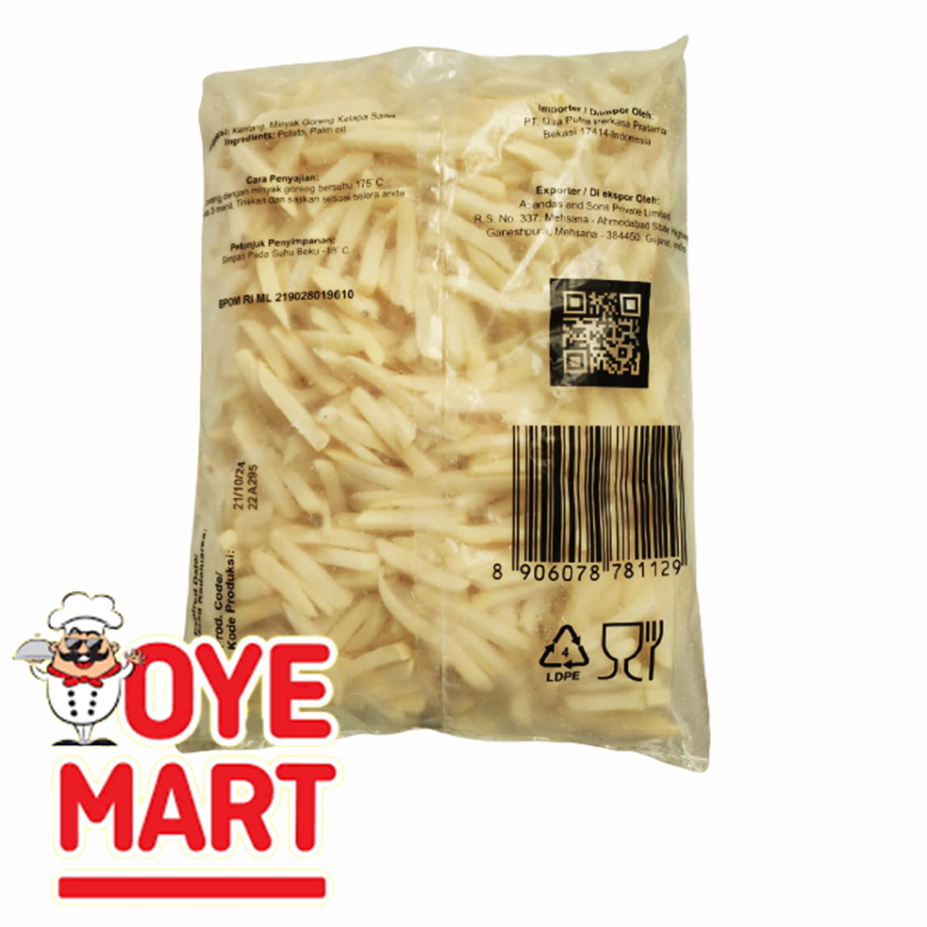 HYFUN STRAIGHT CUT 2,5KG 10/10  KENTANG GORENG IMPORT