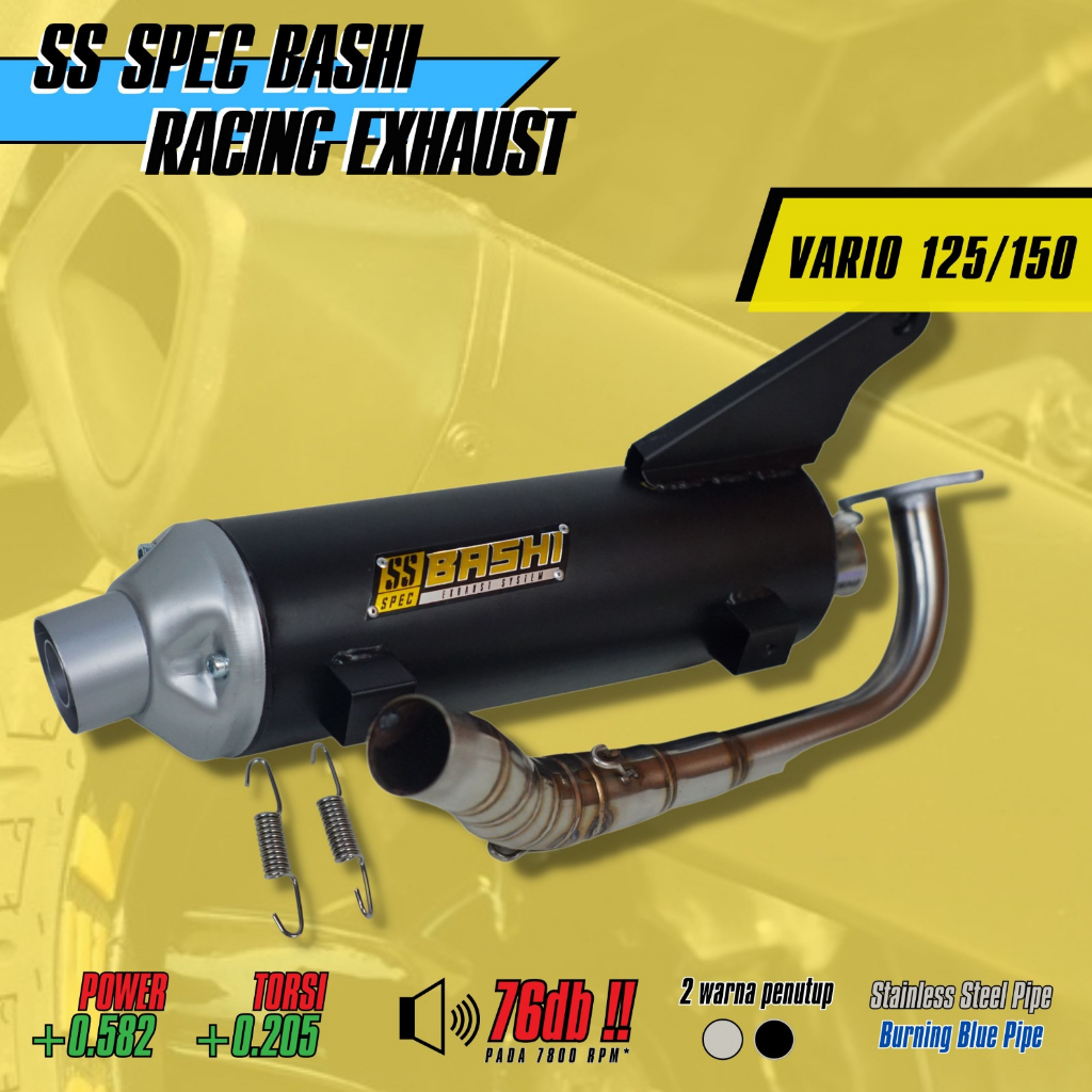 KNALPOTRACING STANDAR BASHI EXHAUST STAINLESS SS SPEC HONDA VARIO 125/150