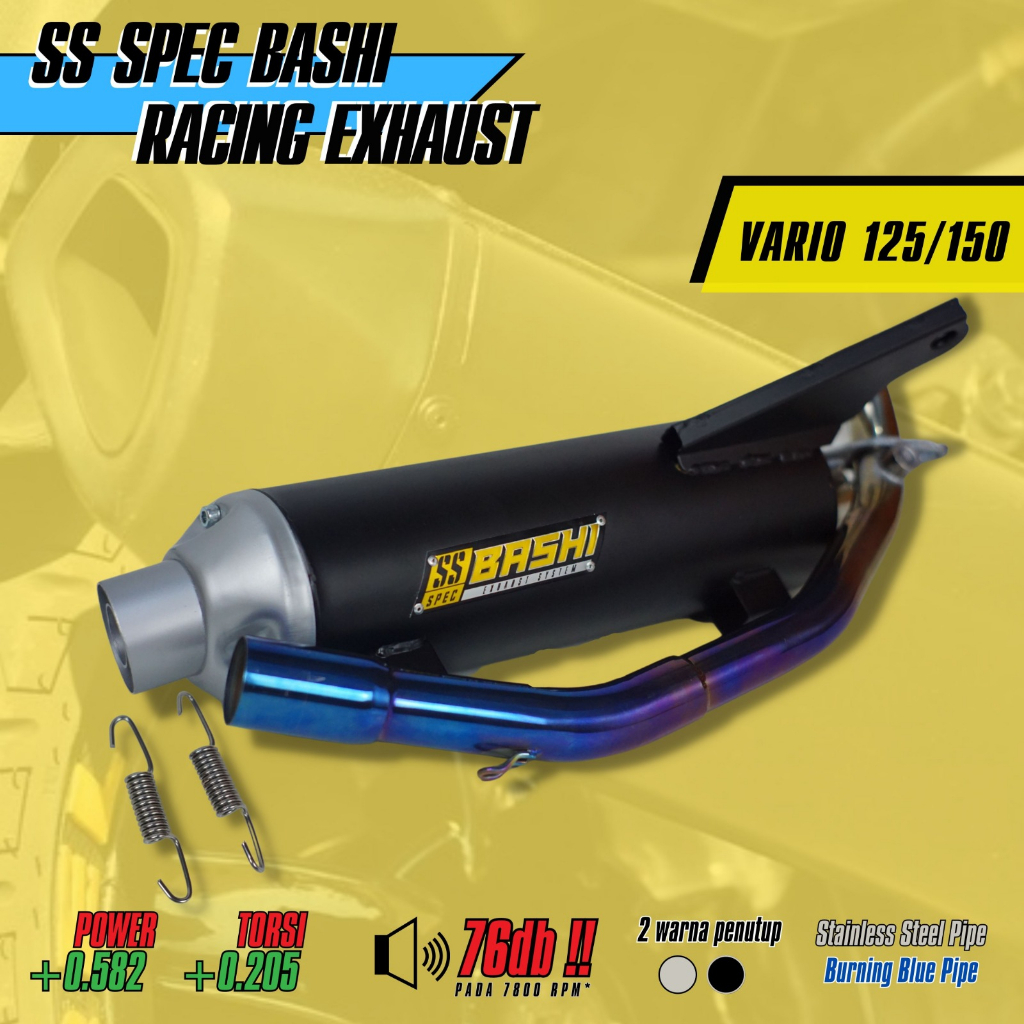 KNALPOTRACING STANDAR BASHI EXHAUST STAINLESS SS SPEC HONDA VARIO 125/150