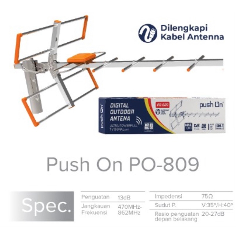 Antena Digital outdoor Push on 809