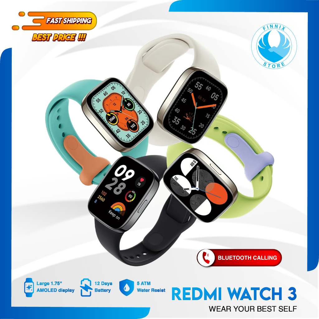 Mi Redmi Watch 3 AMOLED 1.75 Inch Smartwatch - Garansi Resmi