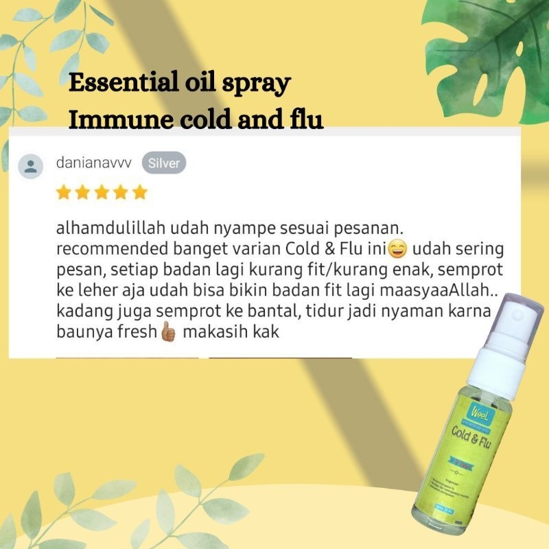 essential oil Weel  cold and flu meredakan flu, batuk,pilek,masuk angin dapat digunakan untuk anak anak hingga dewasa , Essential Oil Cough and Flu