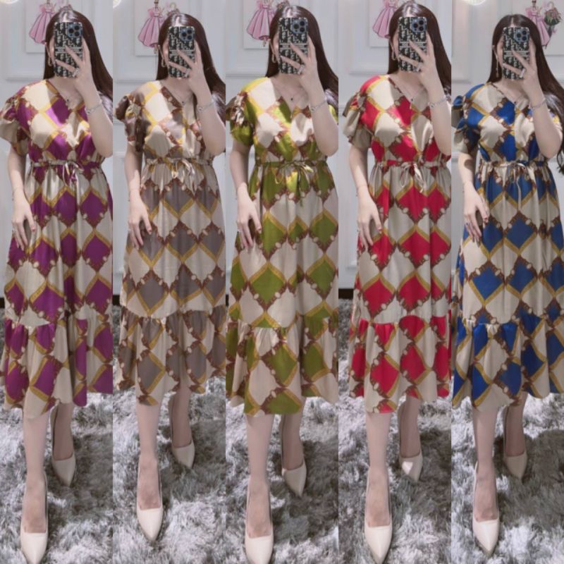 Home Dress Freya Resleting Depan Busui Lengan Pendek Daster Casual