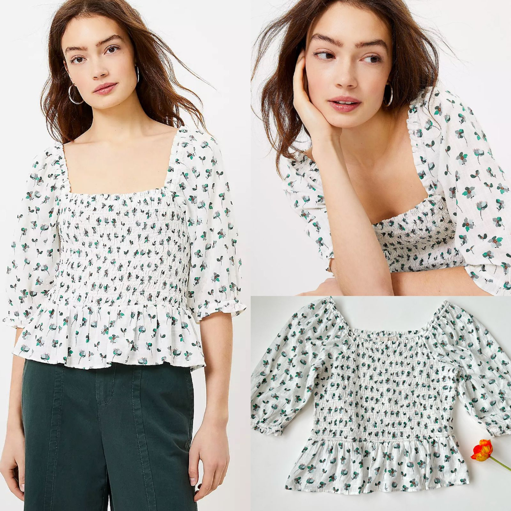 LFT ruched squared blouse