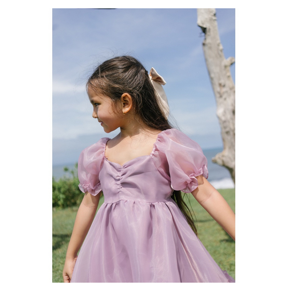 Little Folk Primrose Dress - Dress Pesta Anak Perempuan Terusan Dress Satin Linen Dress Baptis Flower Girl Party Chiffon Tutu Organza