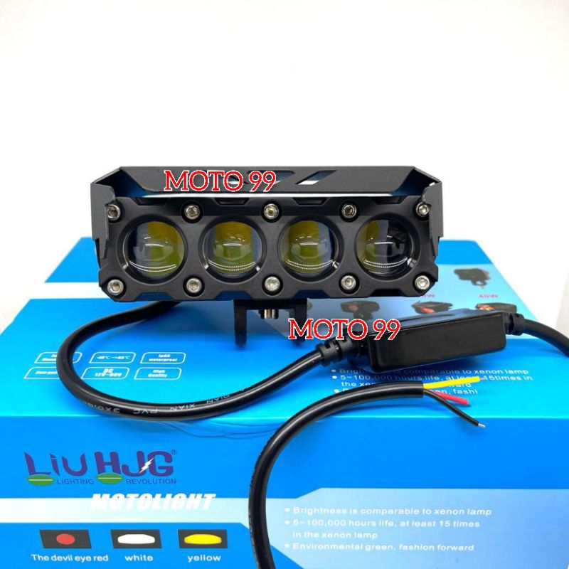 LAMPU TEMBAK LASER 4 MATA HJG  FOGLAMP LASER  LIU HJG 4 MATA 80WATT HIGH LOW KUNING PUTIH