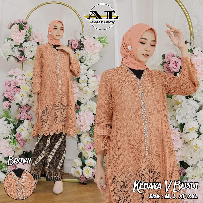 Permata Olshop / Kebaya Vie Busui Brukat Modern / Kebaya Brukat Payet / Kebaya Kondangan / Kebaya Tunik