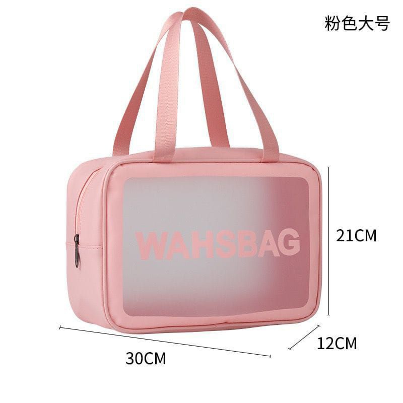 Waterproof Travel TRANSPARANT WASH BAG / Tas Kosmetik Toiletry size L(besar)