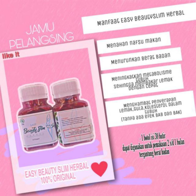 (RING 2) EASY BEAUTY SLIM HERBAL PELANGSING AMPUH 100%