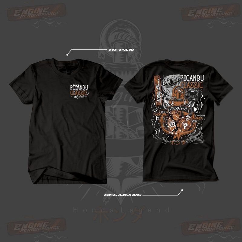 Kaos Baju Atasan Tshirt Pria Distro Pecandu Clasik Kaos Tiger Cb Gl Mp Megapro T-Shirt Herex Racing 