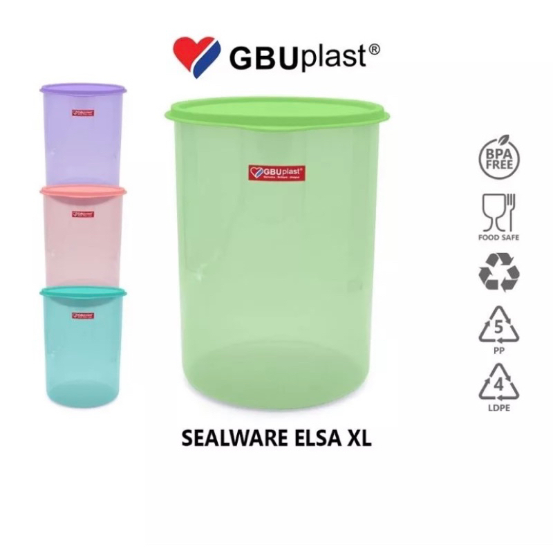 Toples Kue Snack Tempat Cemilan  Lebaran Plastik GBU ELSA  Kedap Udara Ukuran  S, M, L | Sealware Warna