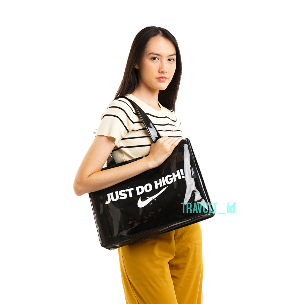 Totebag Transparant Tebal - High - Tas Transparan Clear hitam Mika PVC - Travolt