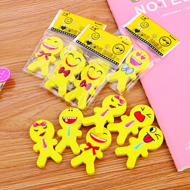 

2 Pcs Penghapus Pensil Karakter Smile Penghapus Karakter Isi 2 Pcs