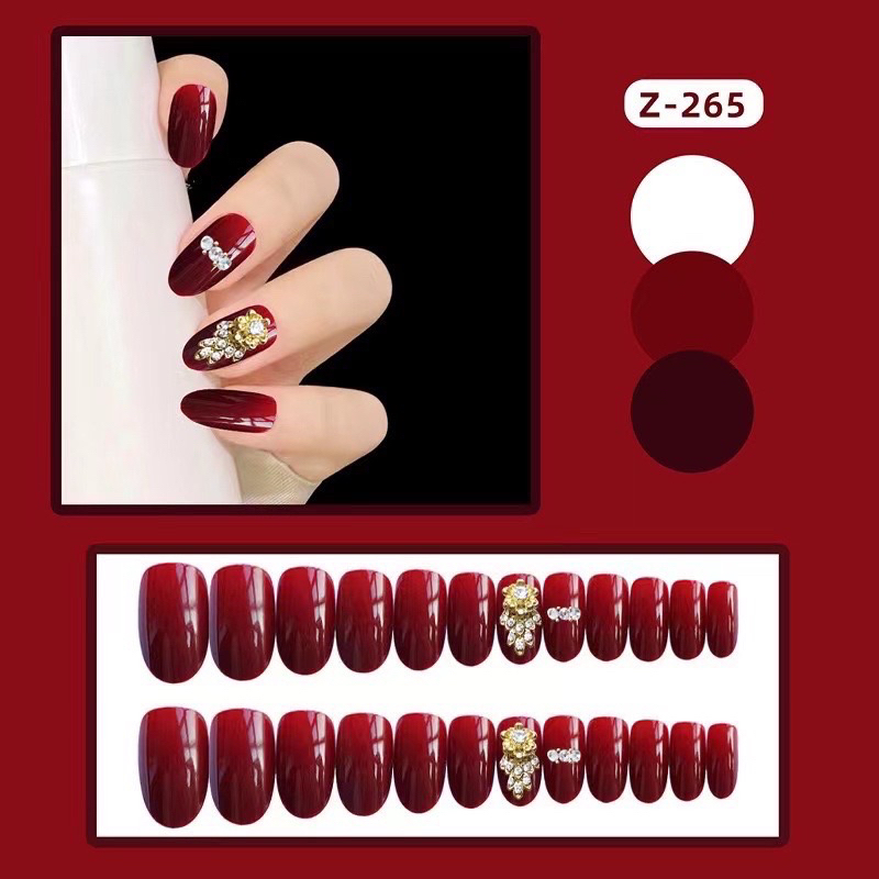 Kuku Palsu 【B35，lem cair】Nikah kuku Wedding False Nailart Pengantin Tangan