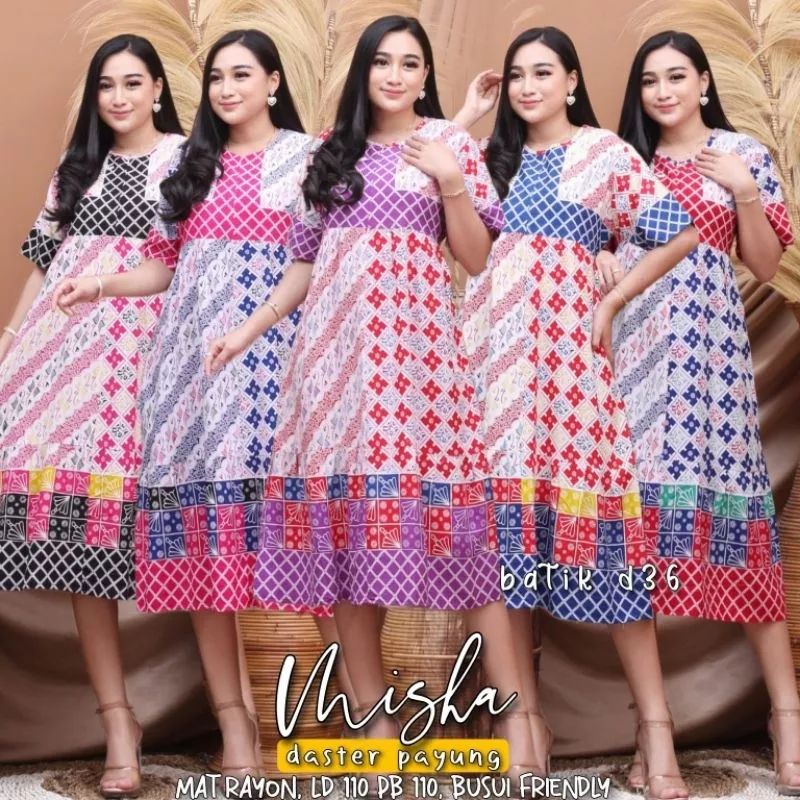 baju tidur daster payung Misha susun Santai Daster gaul murah rayon adem lengan payung busui friendly halus kekinian batik  karakter Baju tidur santai Wanita ibu remaja mama bue muda lucu unik kasual modern seragam menyusui keren trendy gaul unik dasteran