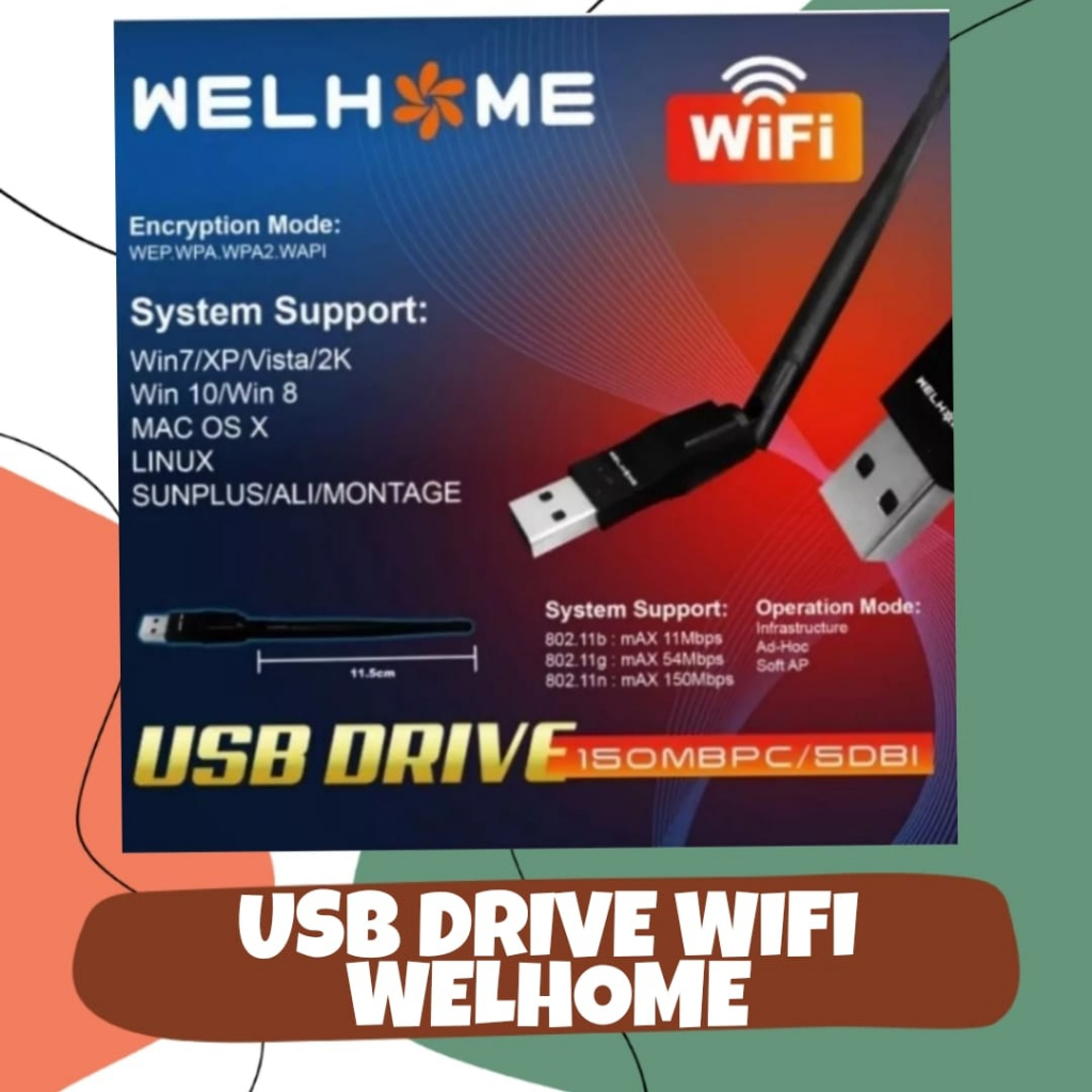 Wireless USB Wifi Dongle STB Merk Welhome / Wireless Adaptor WELHOME for the set box