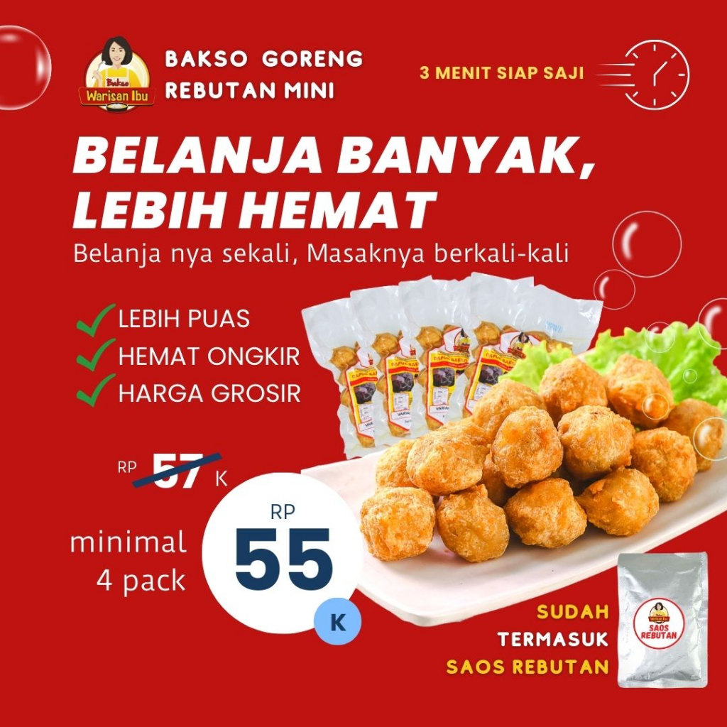 

Grosir Bakso Goreng Rebutan Mini Warisan Ibu min 4 Pack