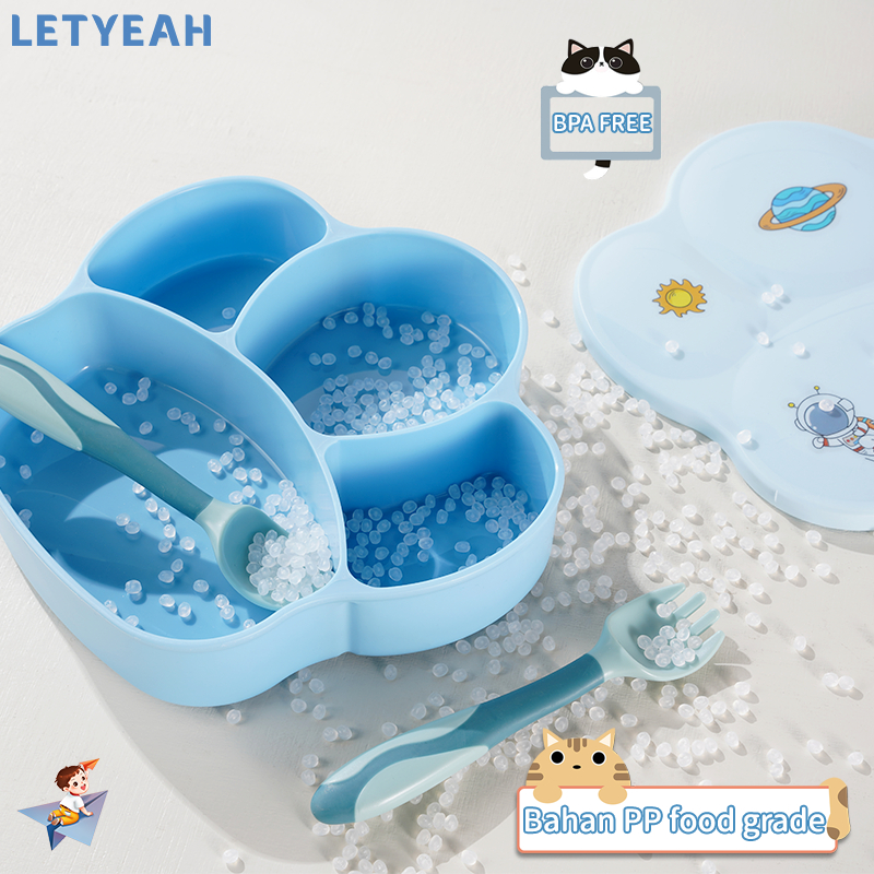 letyeah Piring makan anak karakter lucu mangkok makan bayi anti slip/Bpa free