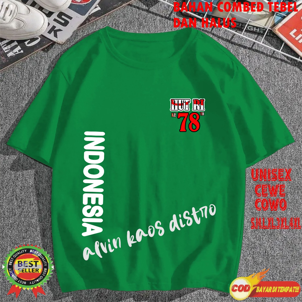 Beli 10 Pc Gratis 1 Pc Hut RI 78 Kaos Terlaris 17 Agustus 1945 78 Kemerdekaan Indonesia Kaos Merah Putih Hitam Kaos Cewek Cowok Anak08
