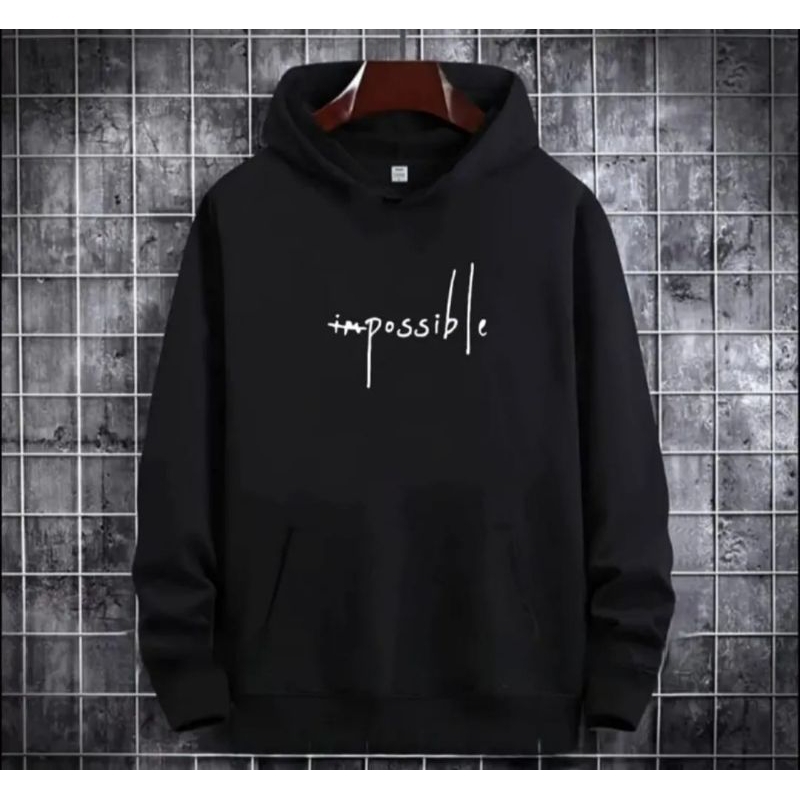 Hoodie pria Impossible /hoodie keren /bahan fleece/Hoodie ekpresi