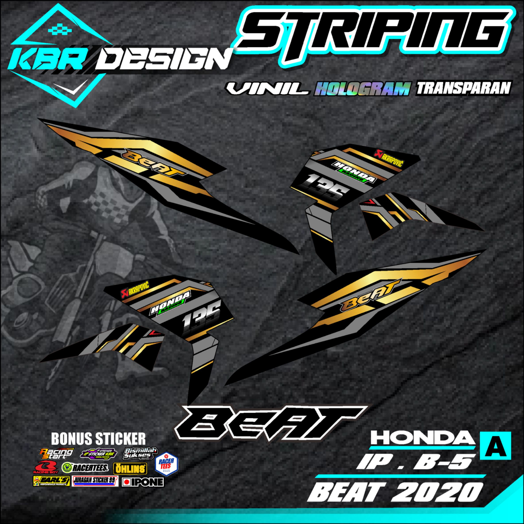 COD Stiker Striping BEAT 2020/ Sticker Variasi List Skotlet Motor Honda BEAT 2020/ KODE IP.B-5