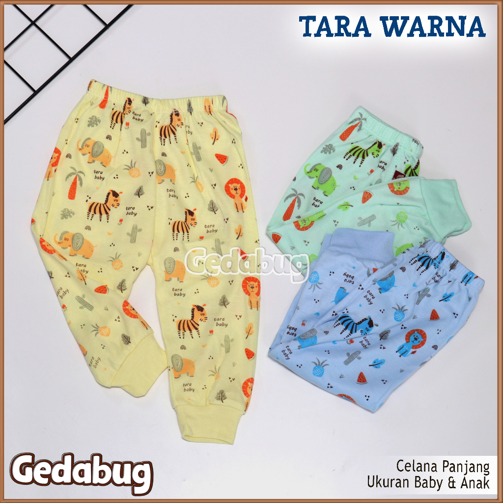 Celana Panjang TARA Warna | Celana Bayi &amp; Anak motif Random | Gedabug