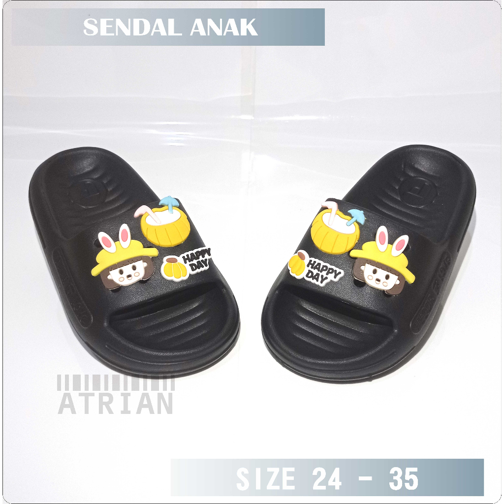 SENDAL SELOP ANAK PEREMPUAN BERMOTIF / SENDAL ANAK PEREMPUAN MOTIF TERBARU