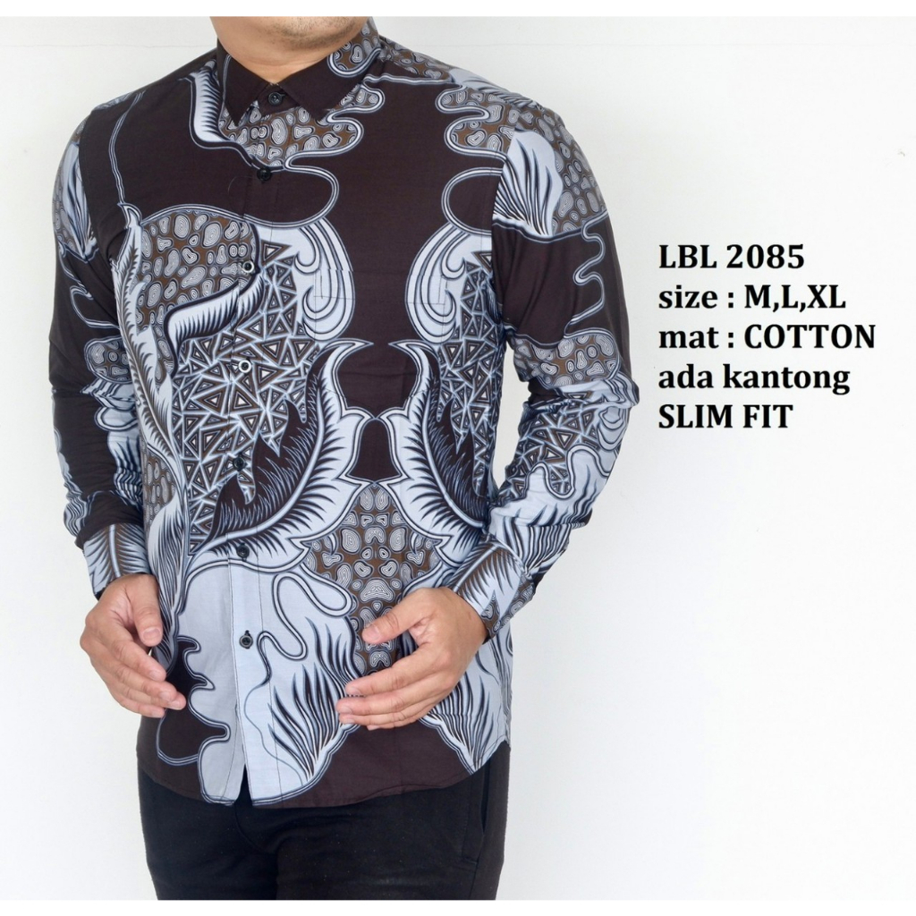 KEMEJA BATIK PRIA SLIM FIT BAJU BATIK PRIA SLIM FIT PREMIUM LBL2085