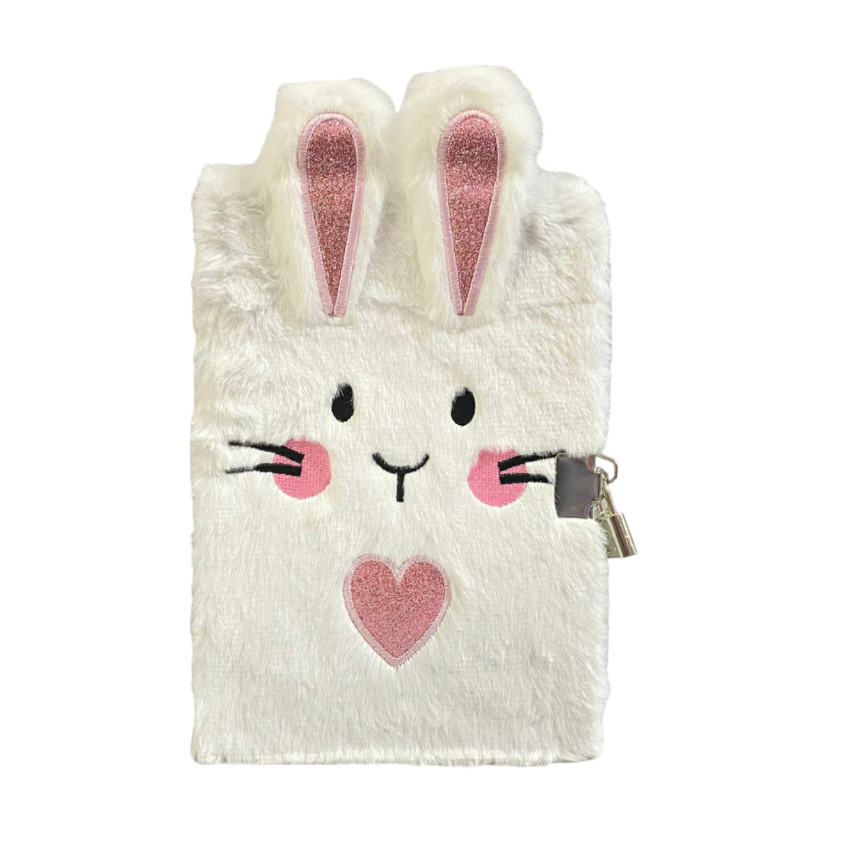 Buku Diary Bulu Karakter Bunny Rabbit Gembok Notebook Agenda Catatan Lucu Import Notebook anak Perempuan